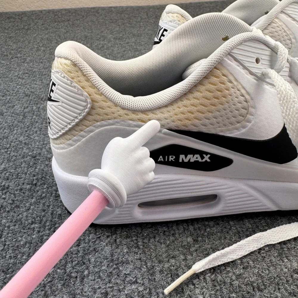 Nike Air Max 90 G Golf Shoes Mens 9.5 White Black Good CU9978-101 Spikeless
